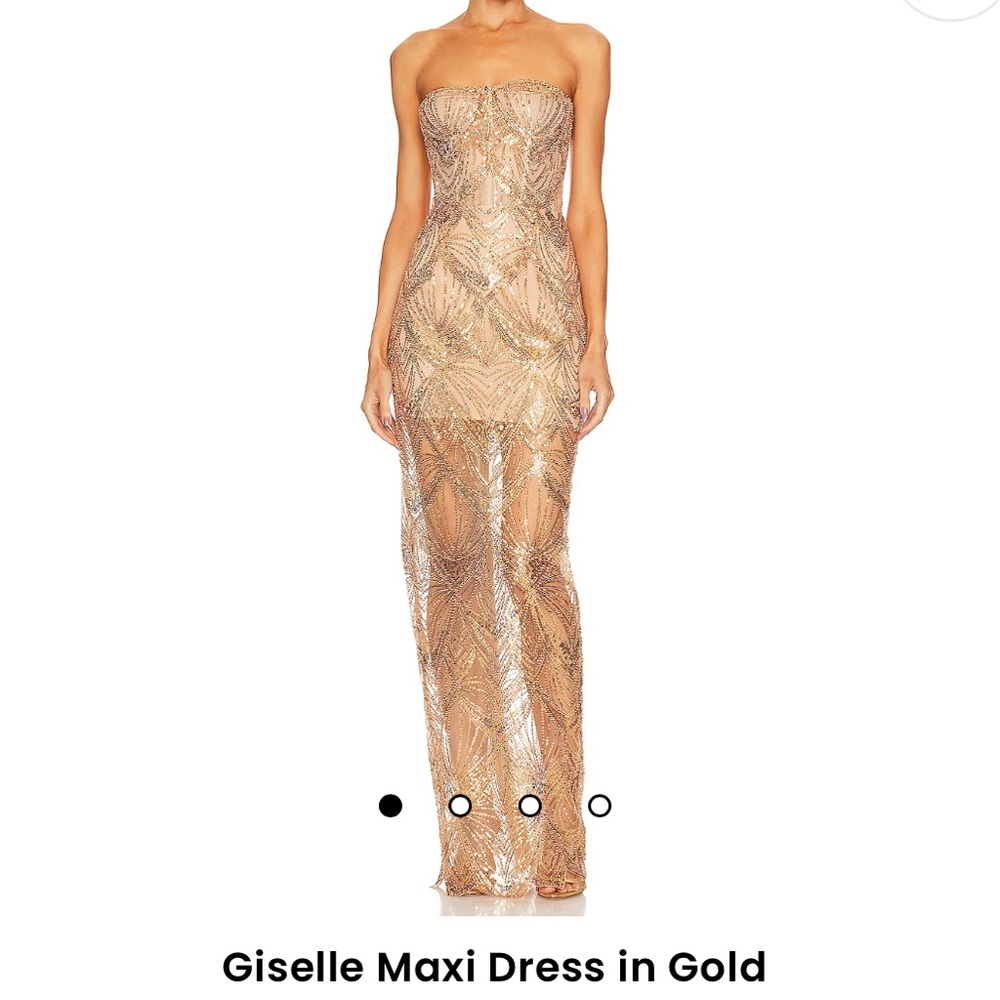 NWT Bronx & Banco Giselle Maxi Dress Gold Sz Large (8)
